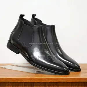 Bottines Chelsea Homme Cuir Luxe - Noir Marron