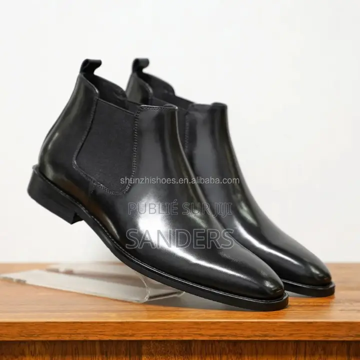 Bottines Chelsea Homme Cuir Luxe - Noir Marron