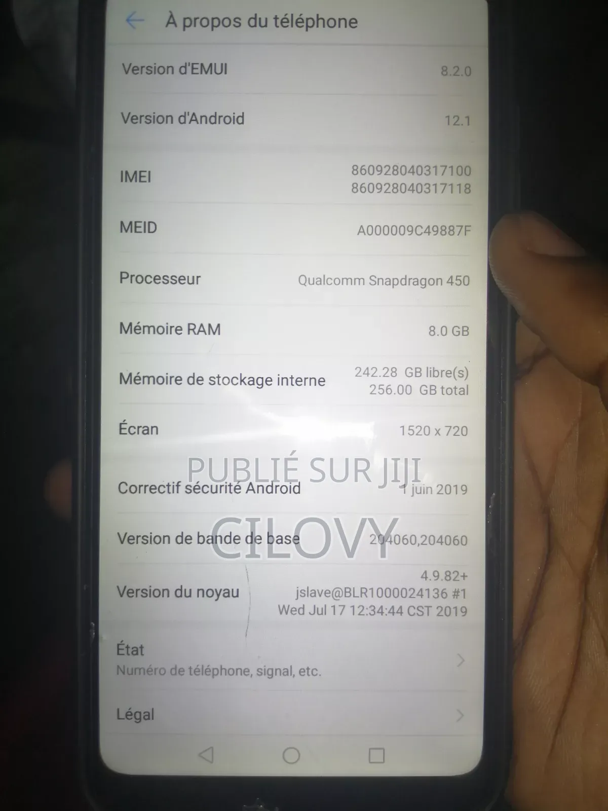 Huawei Enjoy 60X 256 GB Noir