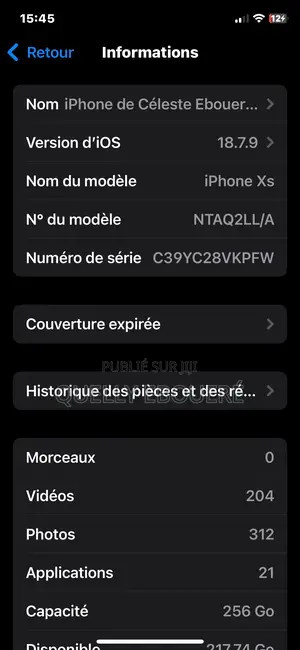 Nouveau Apple iPhone XS 256 GB Doré