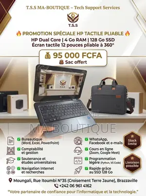 Nouveau Ordinateur portable HP 15 4GB Intel Celeron SSD 128GB