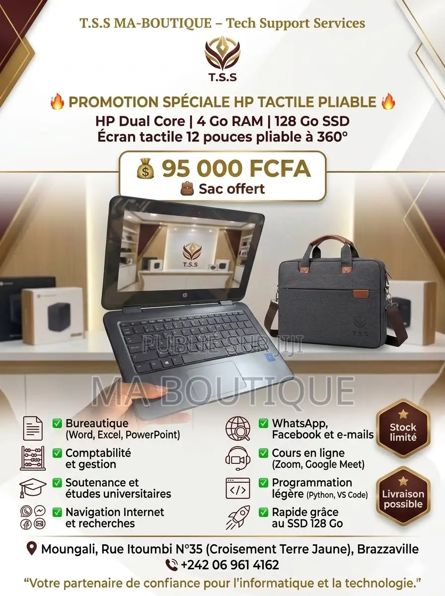 Nouveau Ordinateur portable HP 15 4GB Intel Celeron SSD 128GB