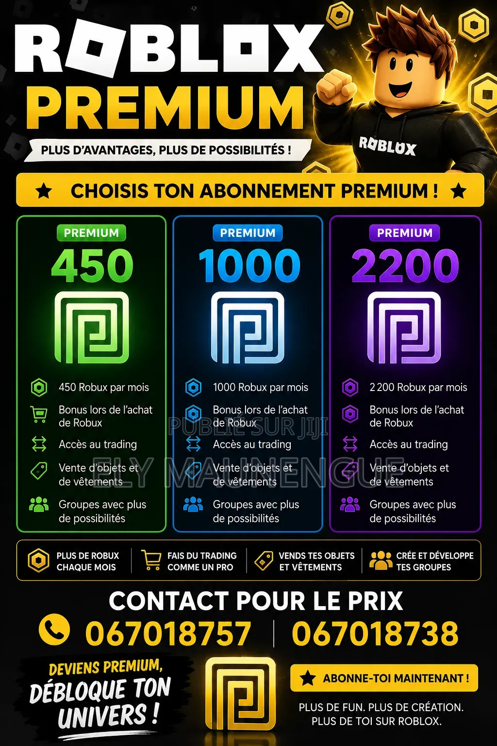 Abonnement Roblox Premium Disponible