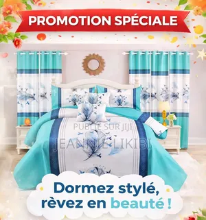 Rideaux + Taies D'oreiller+ Drap + Couverture
