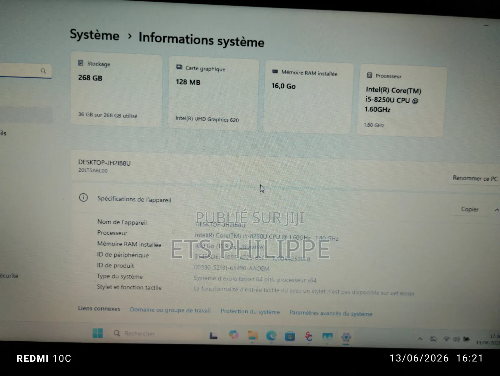Ordinateur portable Lenovo ThinkPad T480 12GB Intel Core i5 SSD 256GB