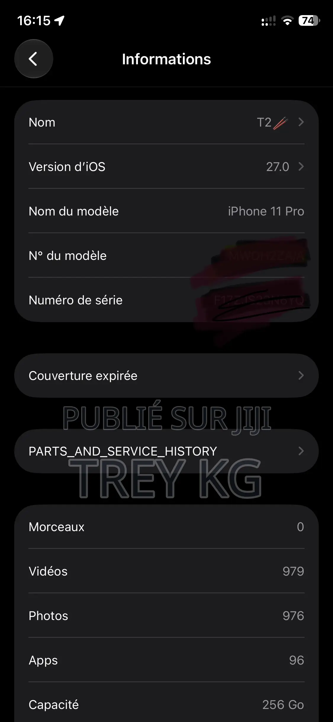 Nouveau Apple iPhone 11 256 GB Doré