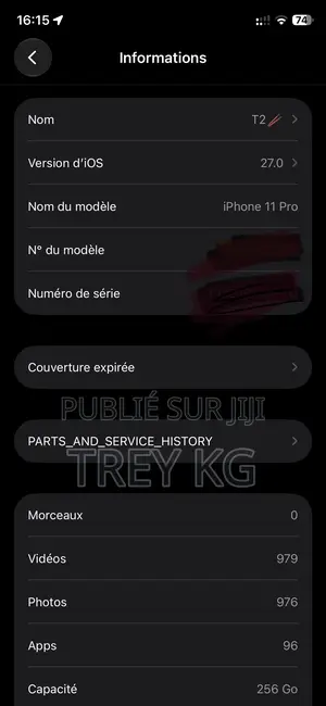 Nouveau Apple iPhone 11 256 GB Doré