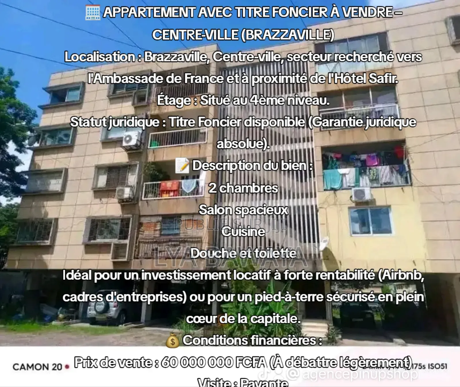 2chbre Appartement dans Aps Immo, Poto-Poto à Vendre