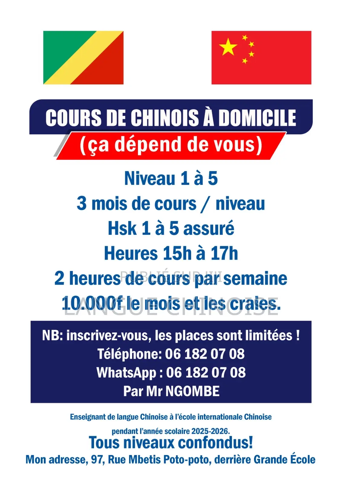 Cours De Chinois À Domicile