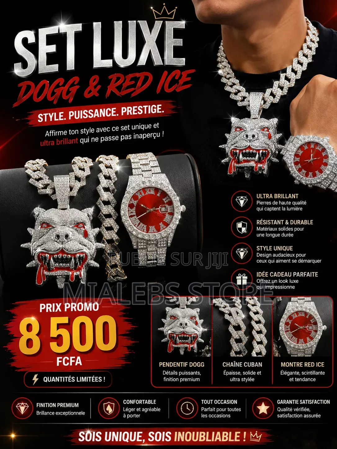 Set Luxe Dog Red Ice