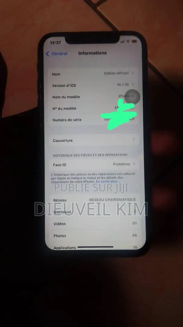 Nouveau Apple iPhone X 64 GB Noir